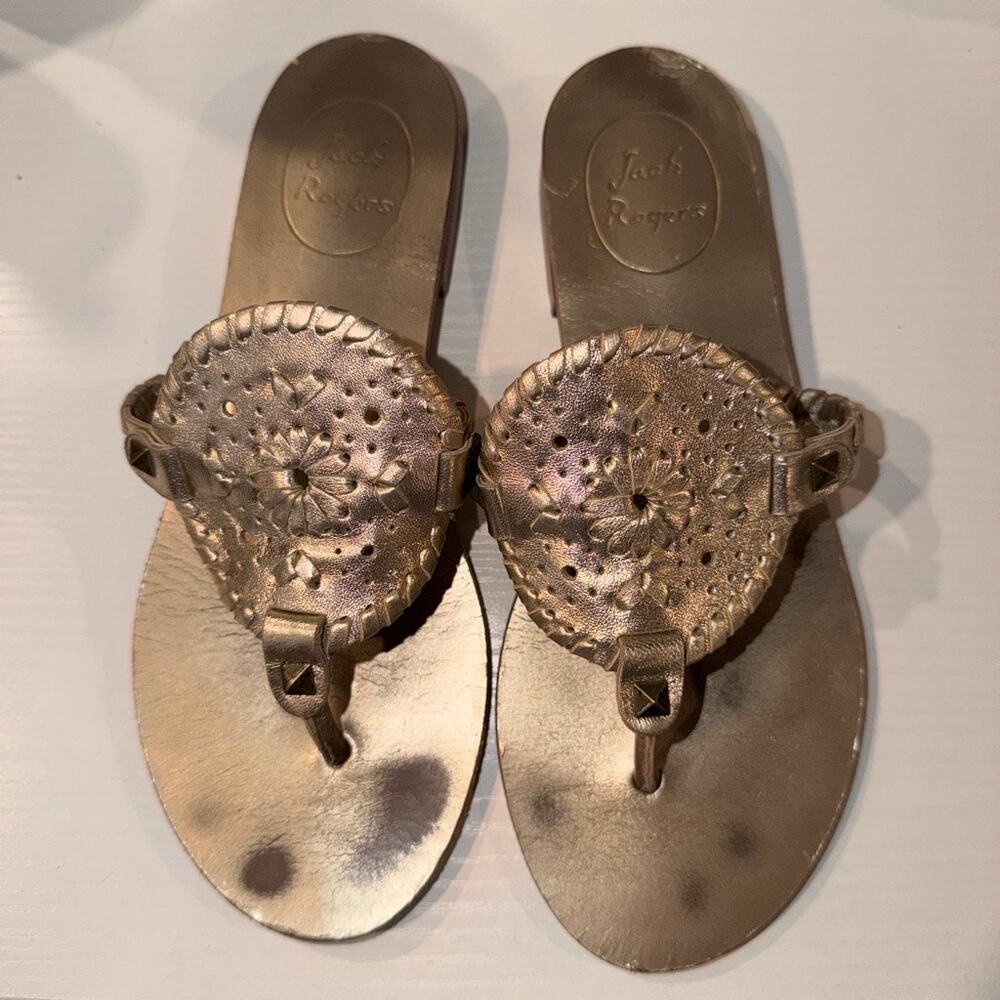 Jack Rogers Gold Women Sandals